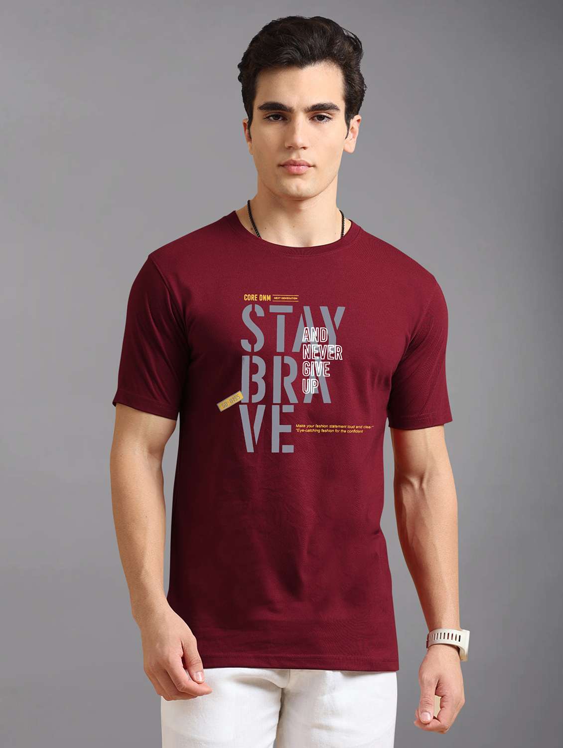 men front print short sleeve regular fit t-shirt