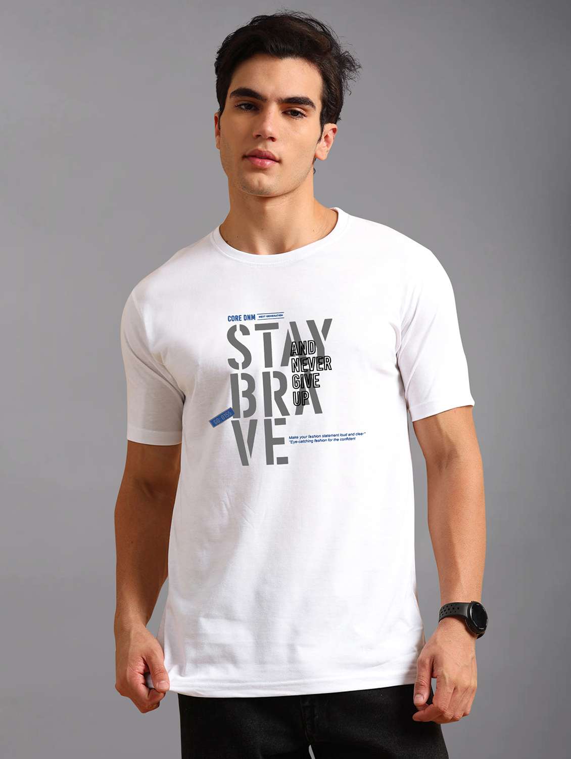 men front print short sleeve regular fit t-shirt