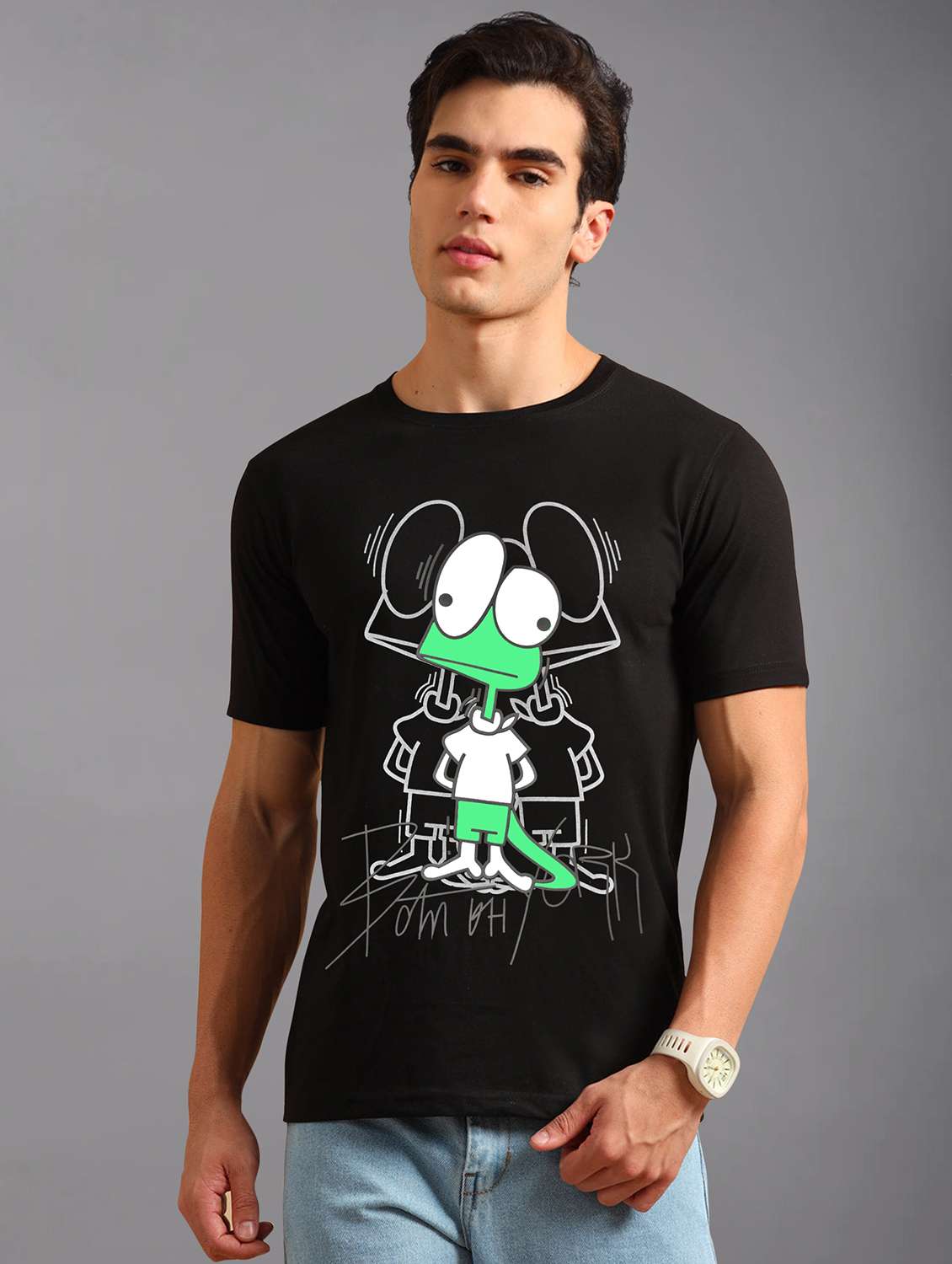 men front printed short sleeves t-shirt