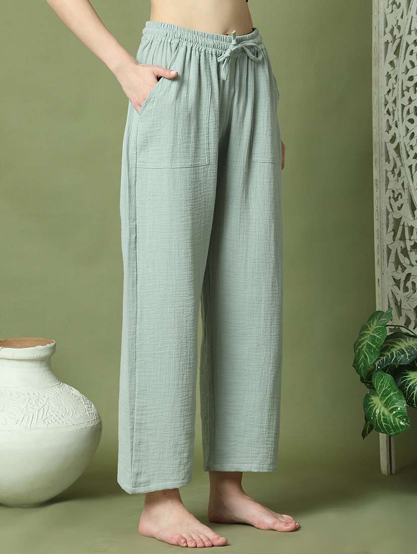 women solid mid rise loungewear pyjama - 21910144 -  Standard Image - 2