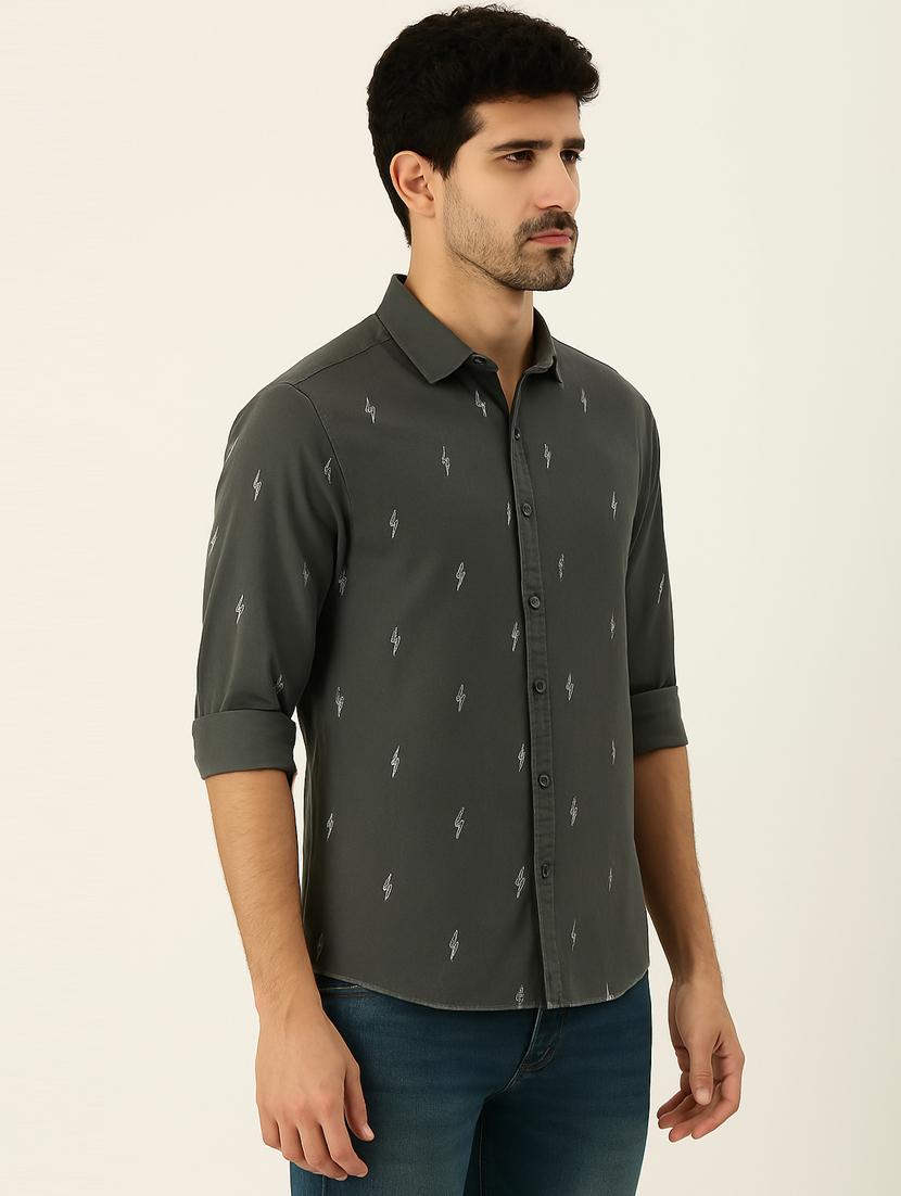 men printed long sleeve regualr fit casual shirt - 21910148 - Standard Image - 2