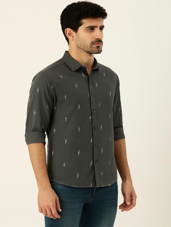 men printed long sleeve regular fit casual shirt - 21910150 - Standard Image - 2