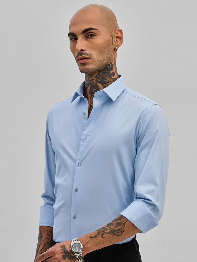 men solid long sleeve regular fit formal shirt - 21910182 - Standard Image - 2