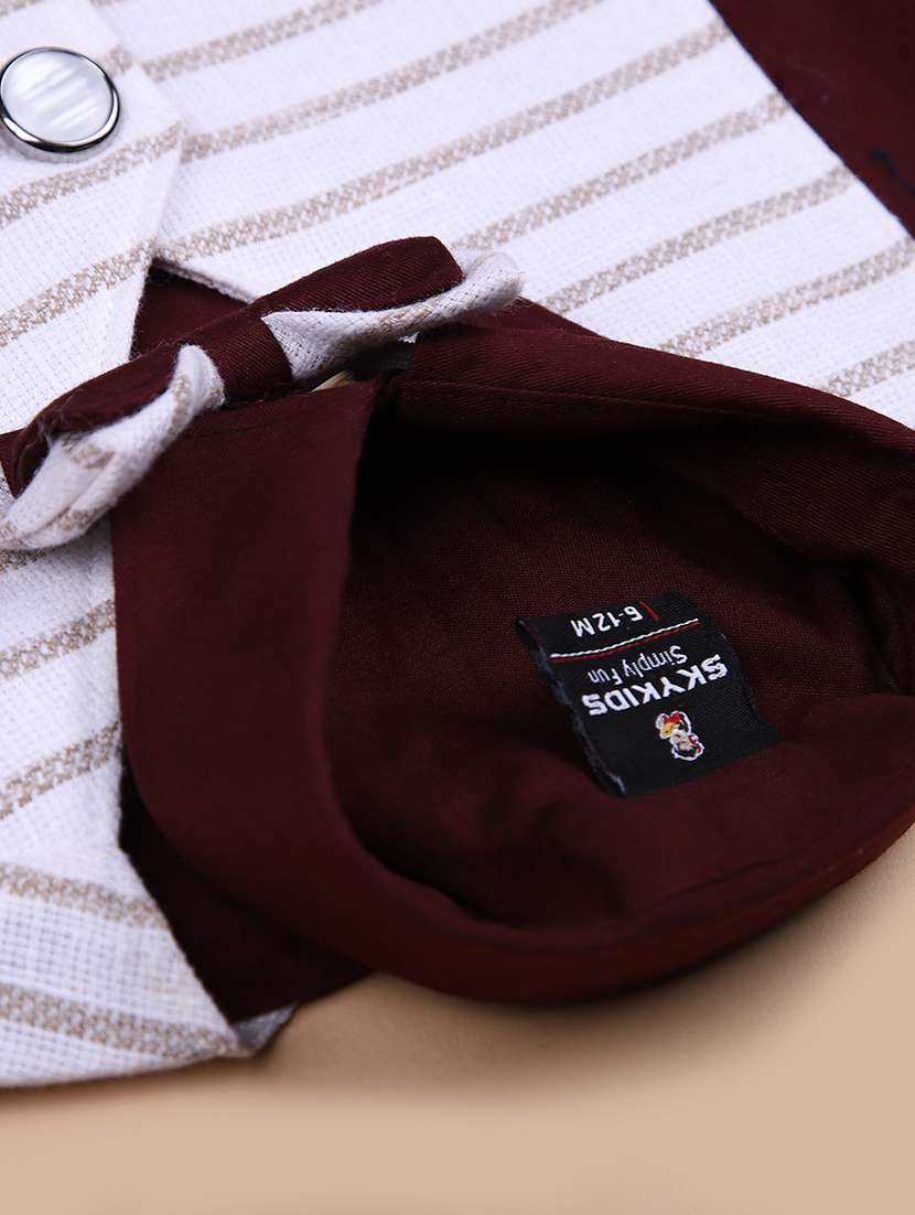 boys striped shirt & shorts casual wear set - 21910224 -  Standard Image - 2