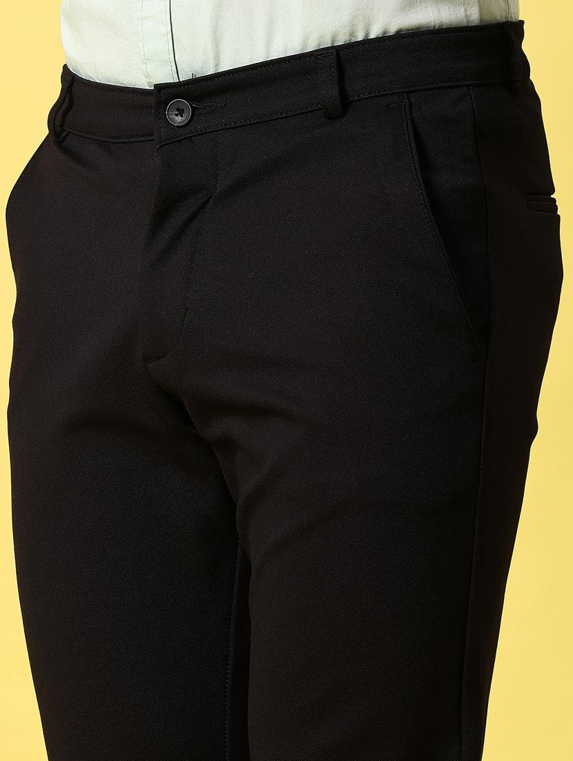 men solid md rise flat front casual chinos - 21910300 - Standard Image - 2
