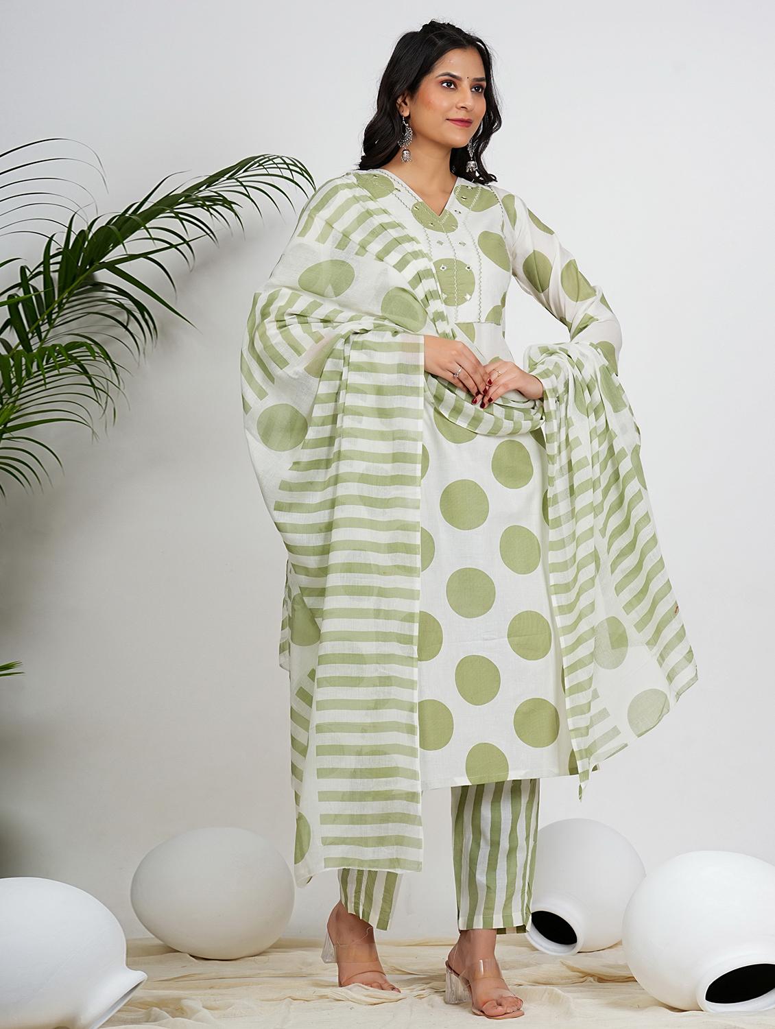 women three quarter sleeve kurta pant with dupatta set - 21910375 - Standard Image - 2