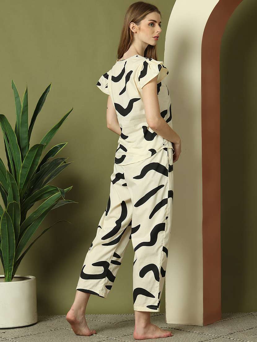 women printed nightwear pyjama set - 21910433 -  Standard Image - 2