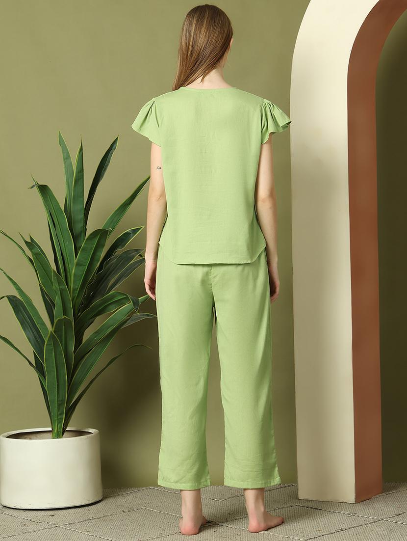 women solid nightwear pyjama set - 21910434 - Standard Image - 2