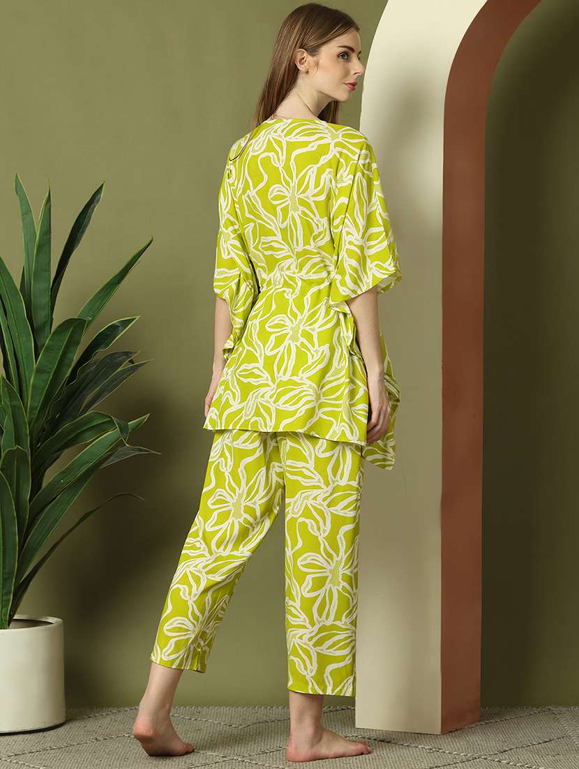 women printed nightwear pyjama set - 21910435 -  Standard Image - 2