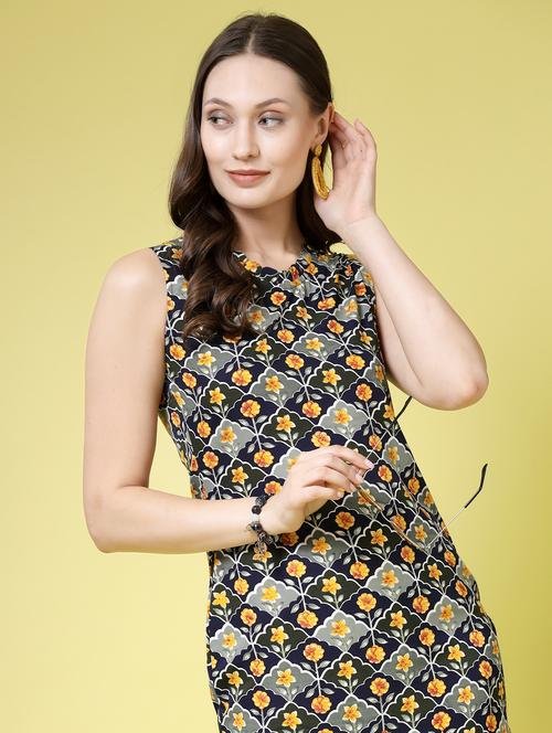 women floral print sleeveless bodycon dress - 21910481 - Standard Image - 0