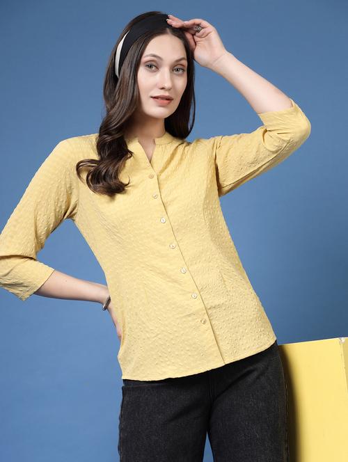 women self designed mandarin neck regular shirt - 21910525 -  Standard Image - 0