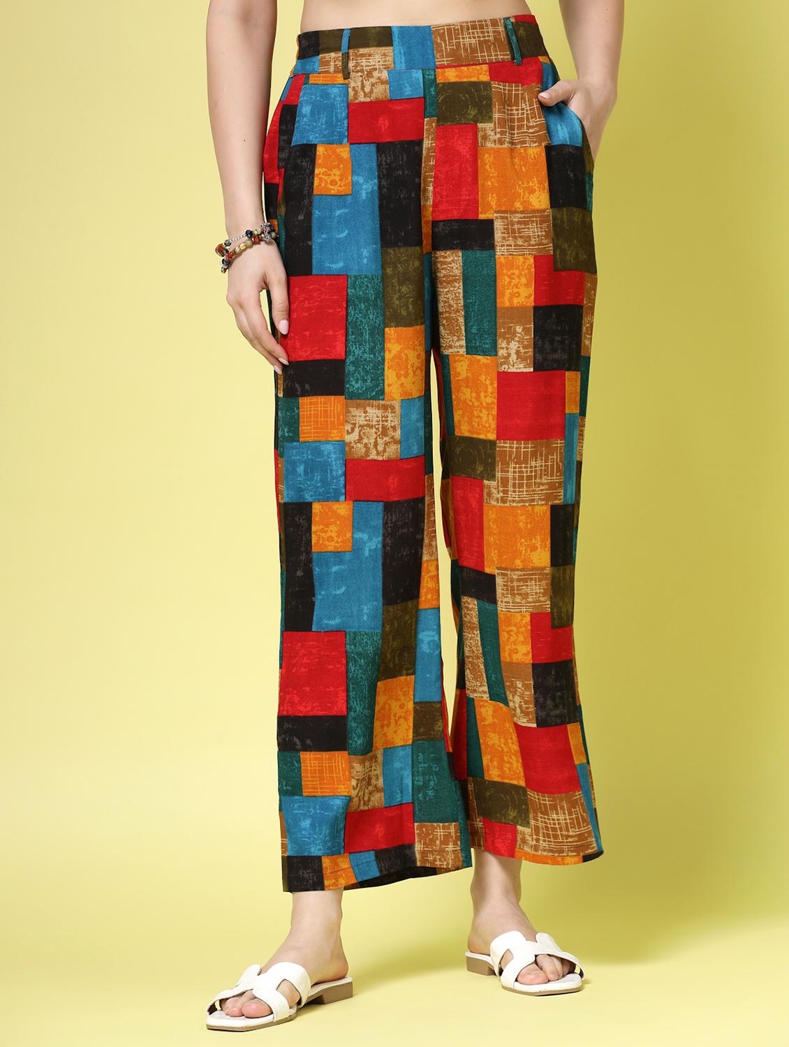 women printed high rise palazzo - 21910531 - Zoom Image - 0