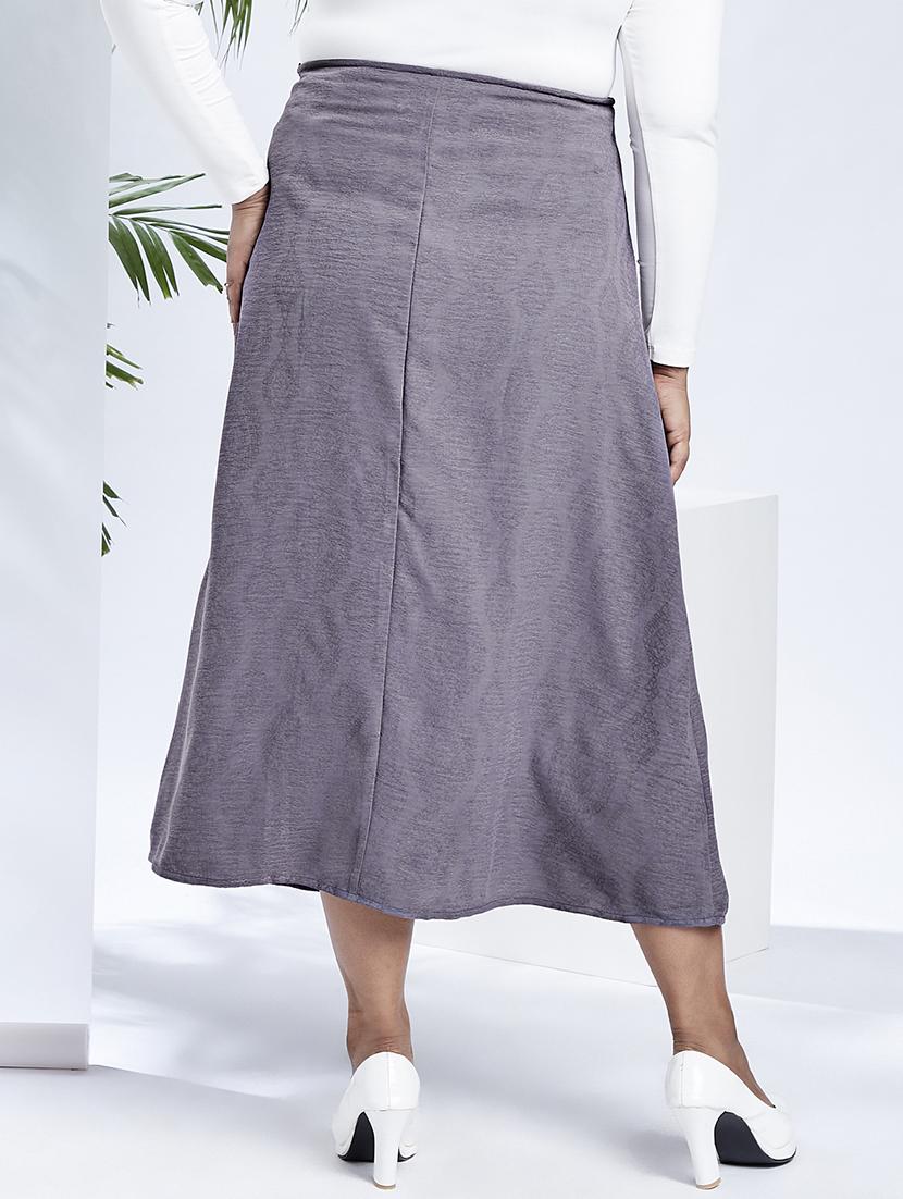 globus gloplus women grey mid-rise self design bohemian front slit plus size a-line midi skirt - 21910558 - Standard Image - 2