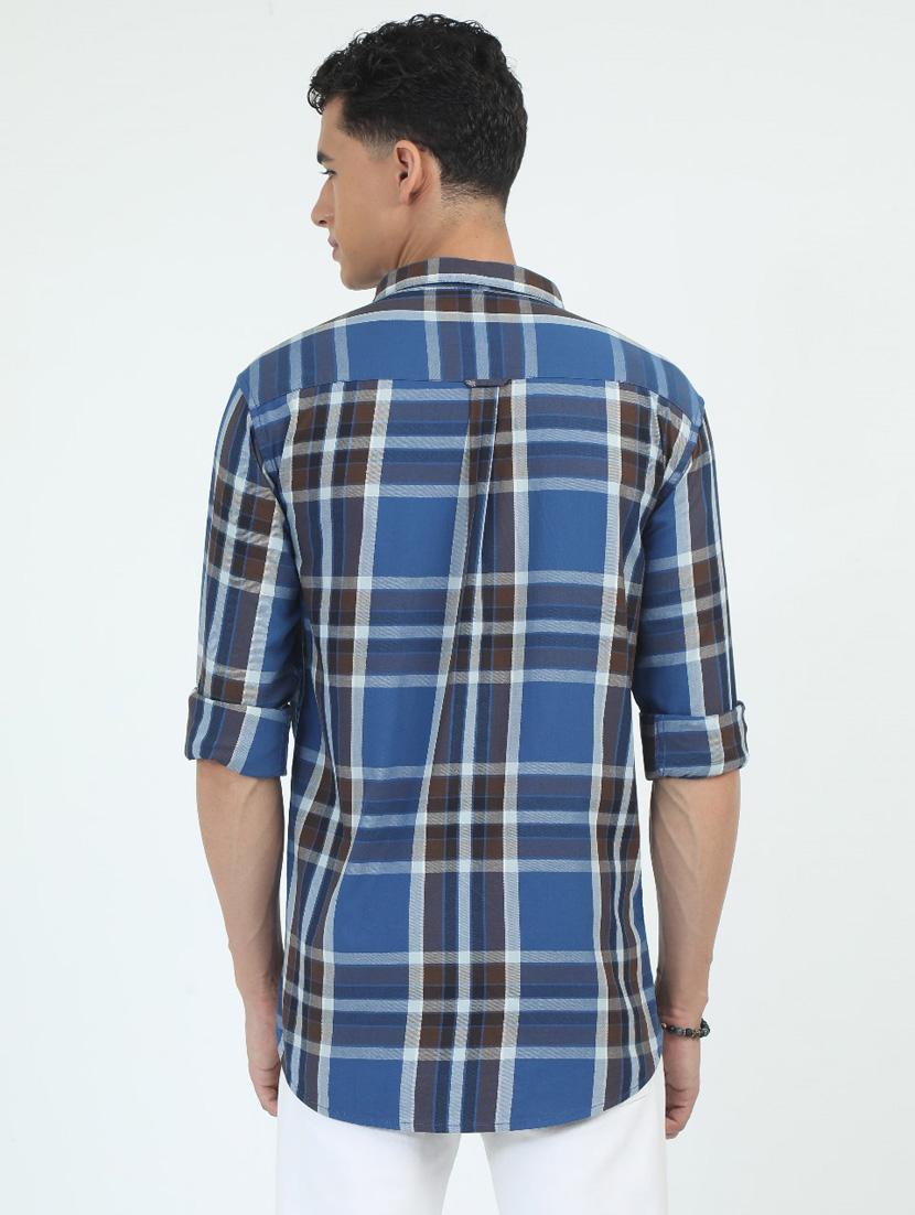 men checkered long sleeve regualr fit casual shirt - 21910587 - Standard Image - 2