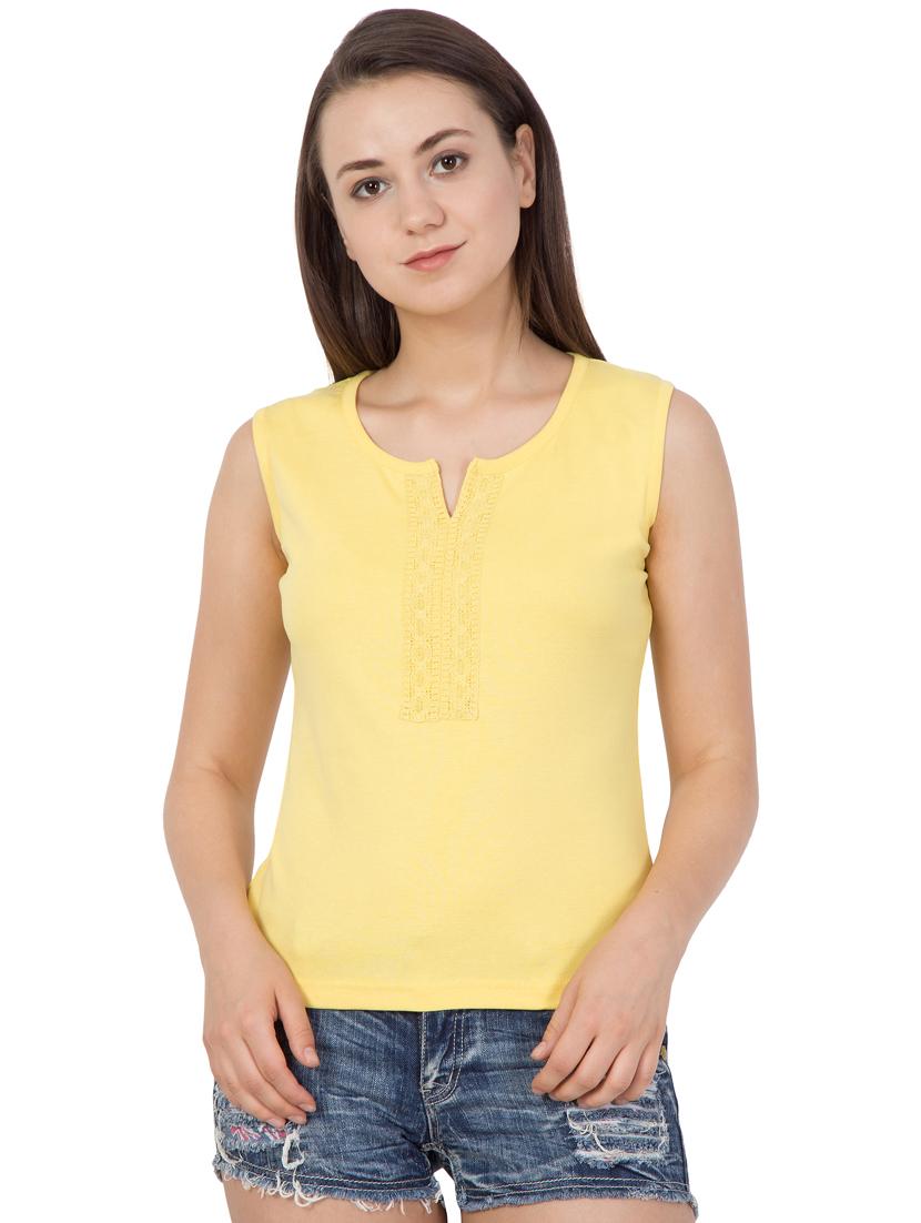 women solid sleeveless regular top - 21910590 -  Zoom Image - 0