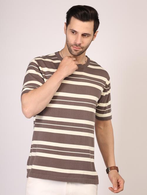 men striped short sleeve regualr fit t-shirt - 21910636 - Standard Image - 0
