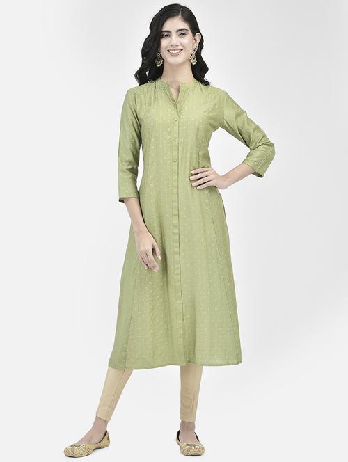 women three quarter sleeve a-line kurta - 21911151 -  Standard Image - 0