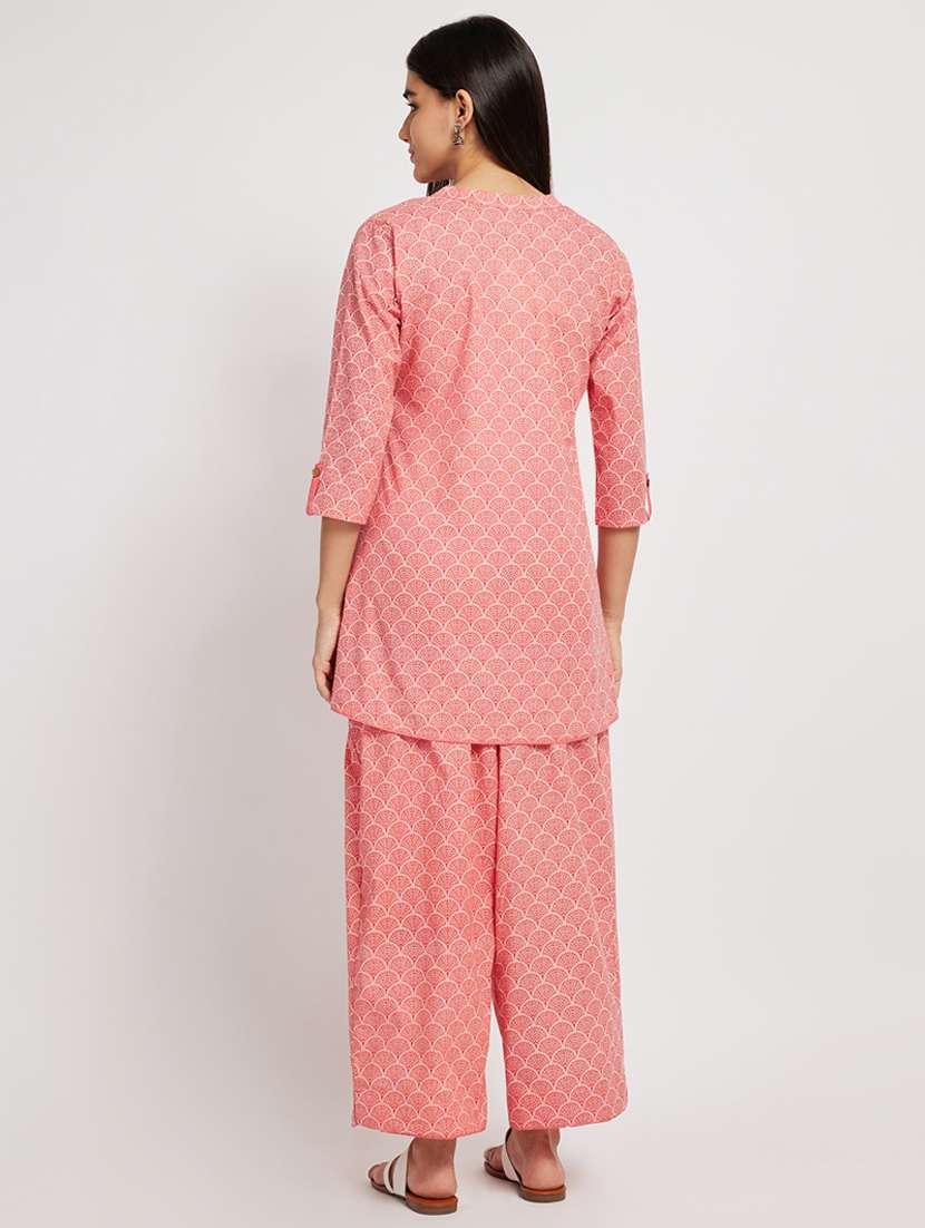 women three quarter sleeve ethnic co ord set - 21911166 - Standard Image - 2