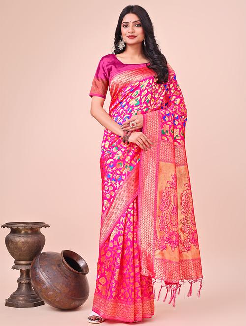 women self design banarasi saree with blouse - 21911472 - Standard Image - 0