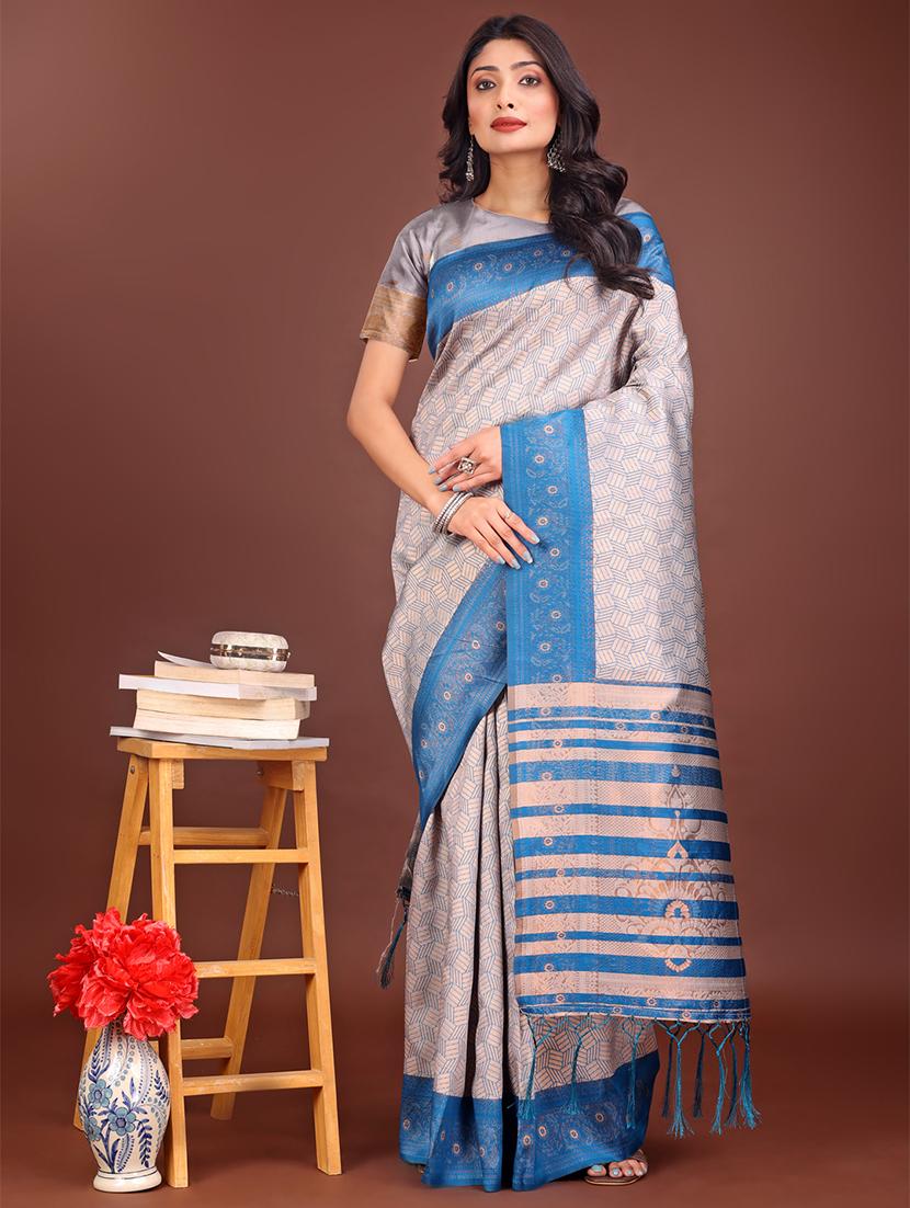 women self design bordered saree with blouse - 21911566 - Zoom Image - 0