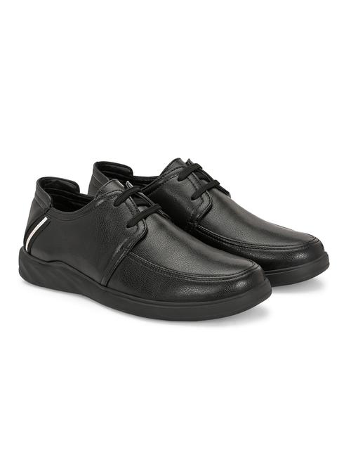 men black solid lace up derby - 21911737 - Standard Image - 0