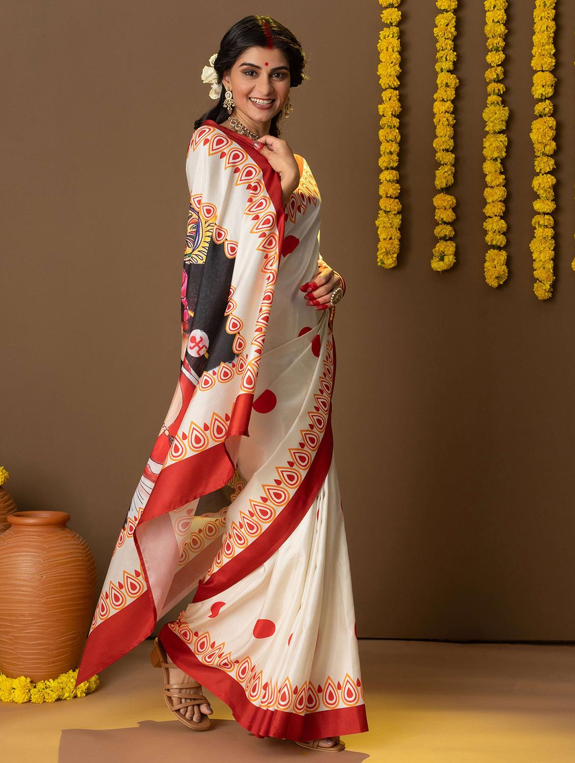 women printed casual wear saree with blouse - 21911820 - Standard Image - 2