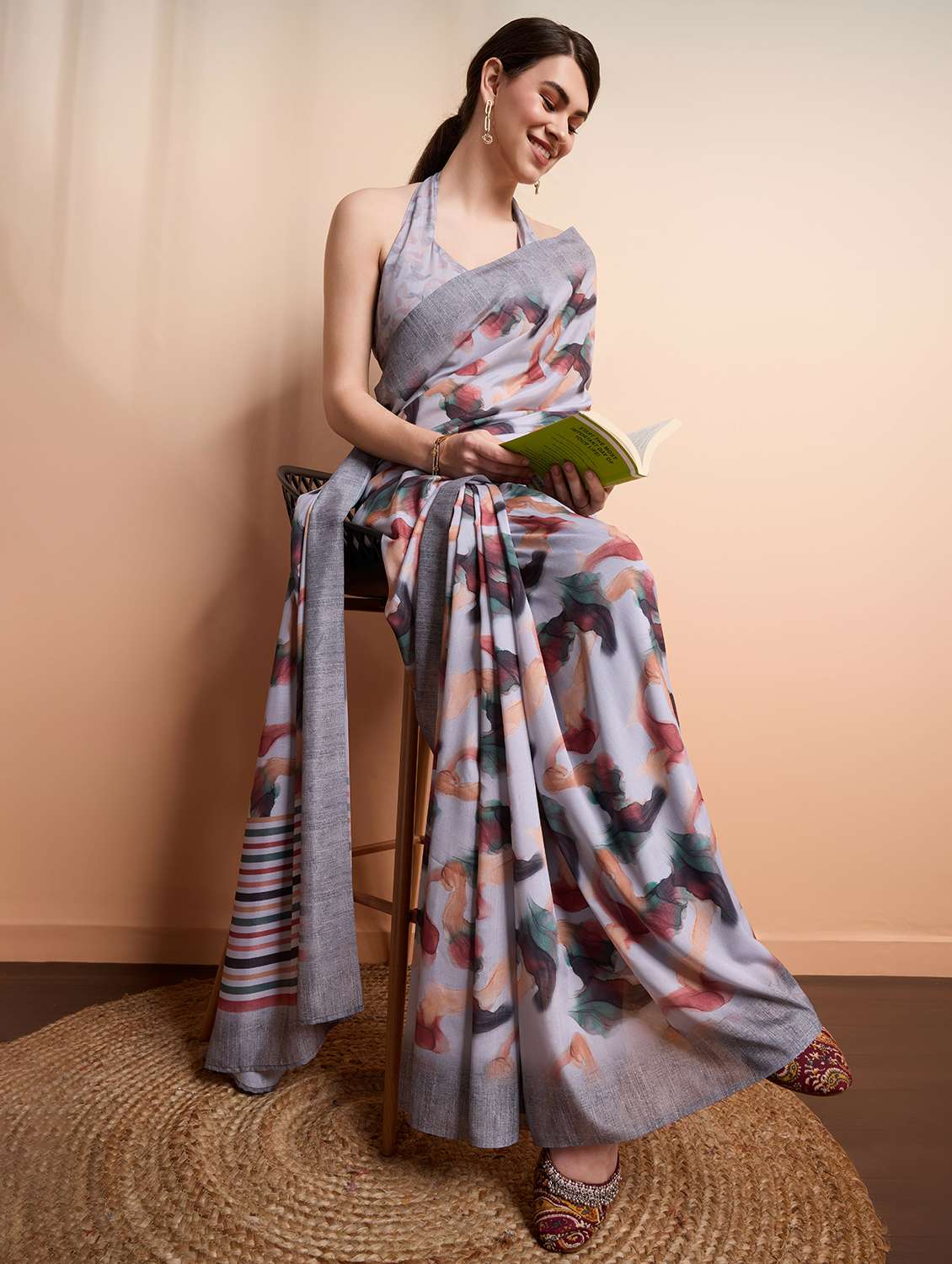 women printed casual wear saree with blouse - 21911836 -  Standard Image - 2