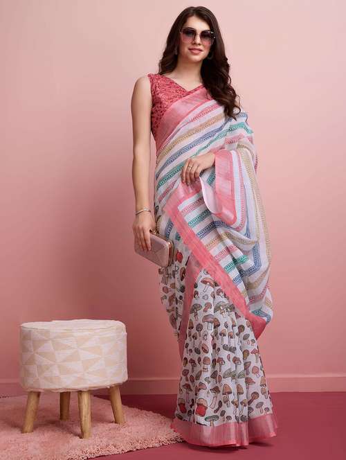 women printed casual wear saree with blouse - 21911855 -  Standard Image - 0