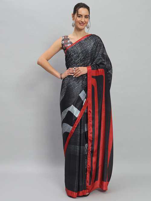 women printed casual wear saree with blouse