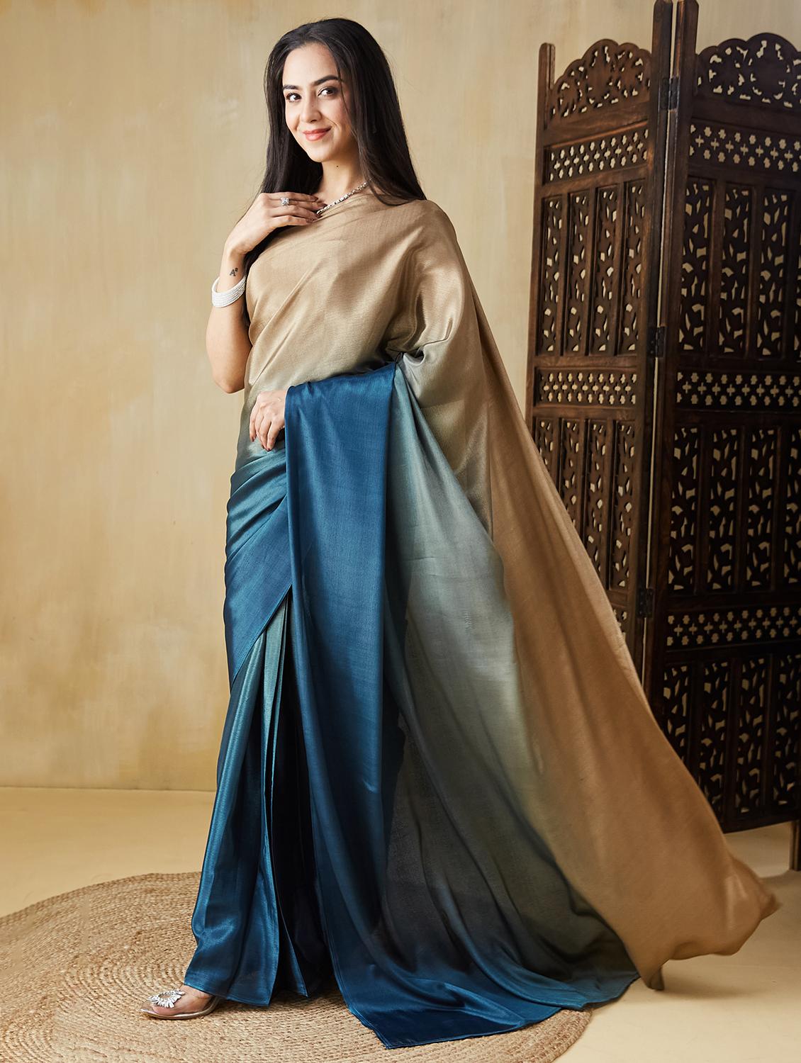 women ombre ready to wear saree with blouse