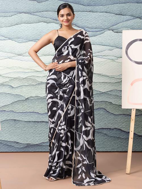 women printed ready to wear saree with blouse - 21911953 -  Standard Image - 0
