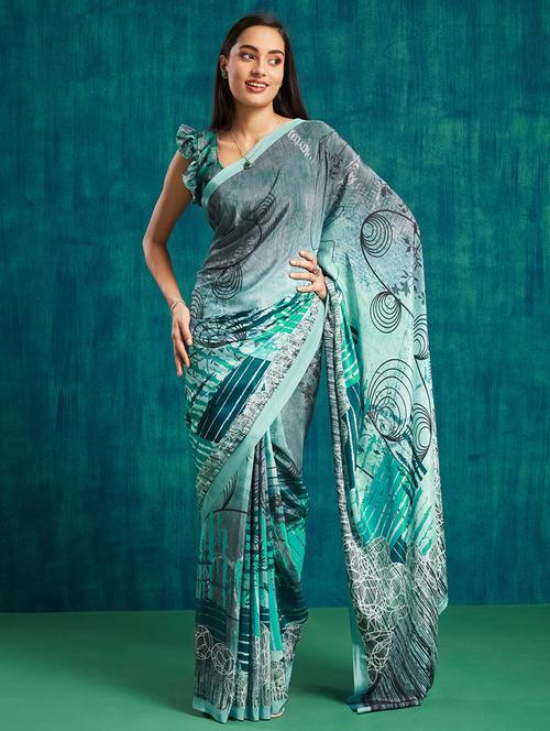 women printed casual wear saree with blouse - 21912004 - Standard Image - 0