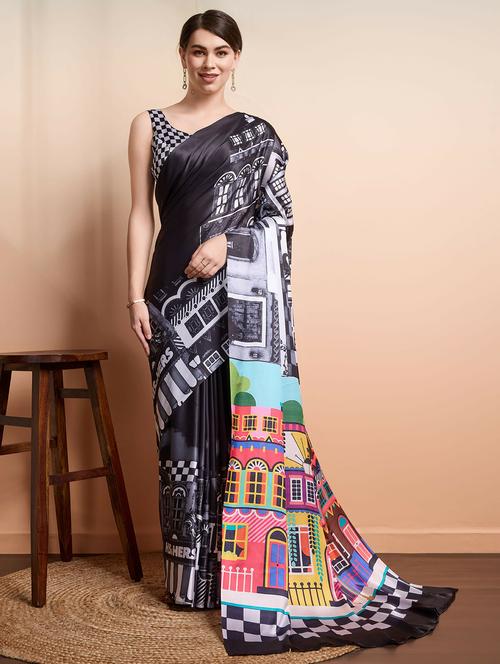 women printed casual wear saree with blouse - 21912099 - Standard Image - 0
