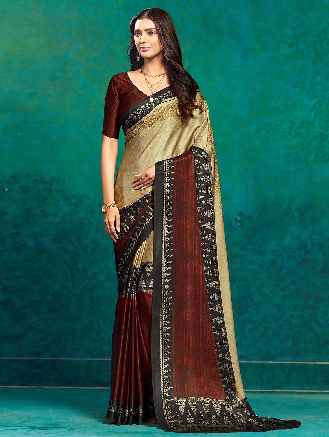 women printed casual wear saree with blouse - 21912101 - Zoom Image - 0