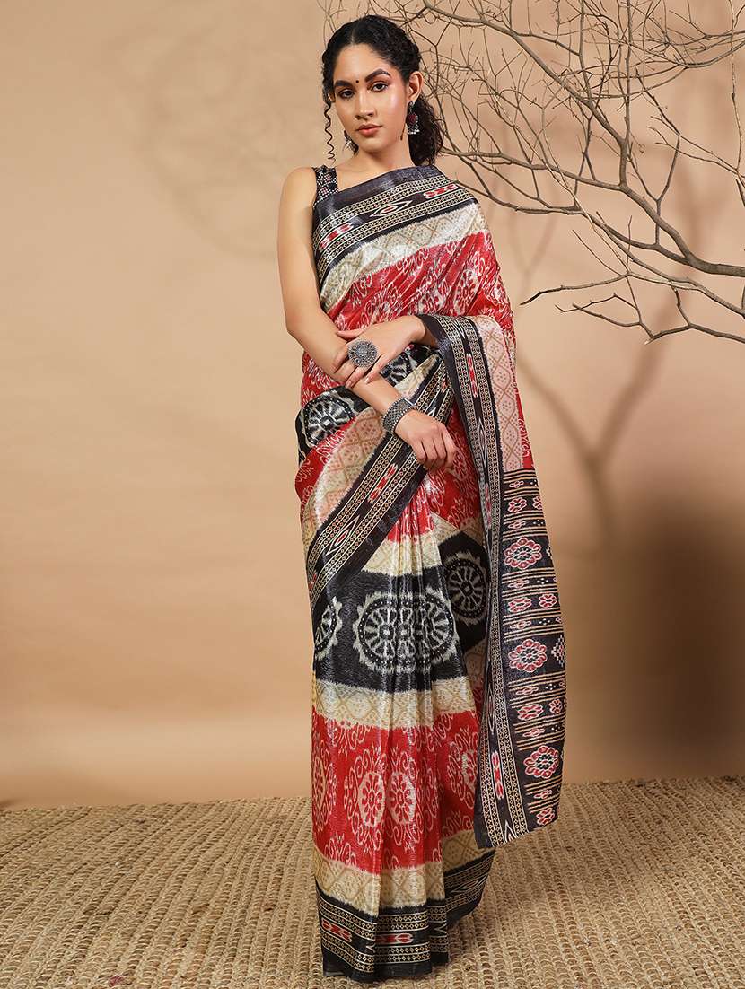 women printed casual wear saree with blouse - 21912112 - Zoom Image - 0