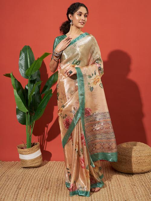 women printed casual wear saree with blouse - 21912114 - Standard Image - 0