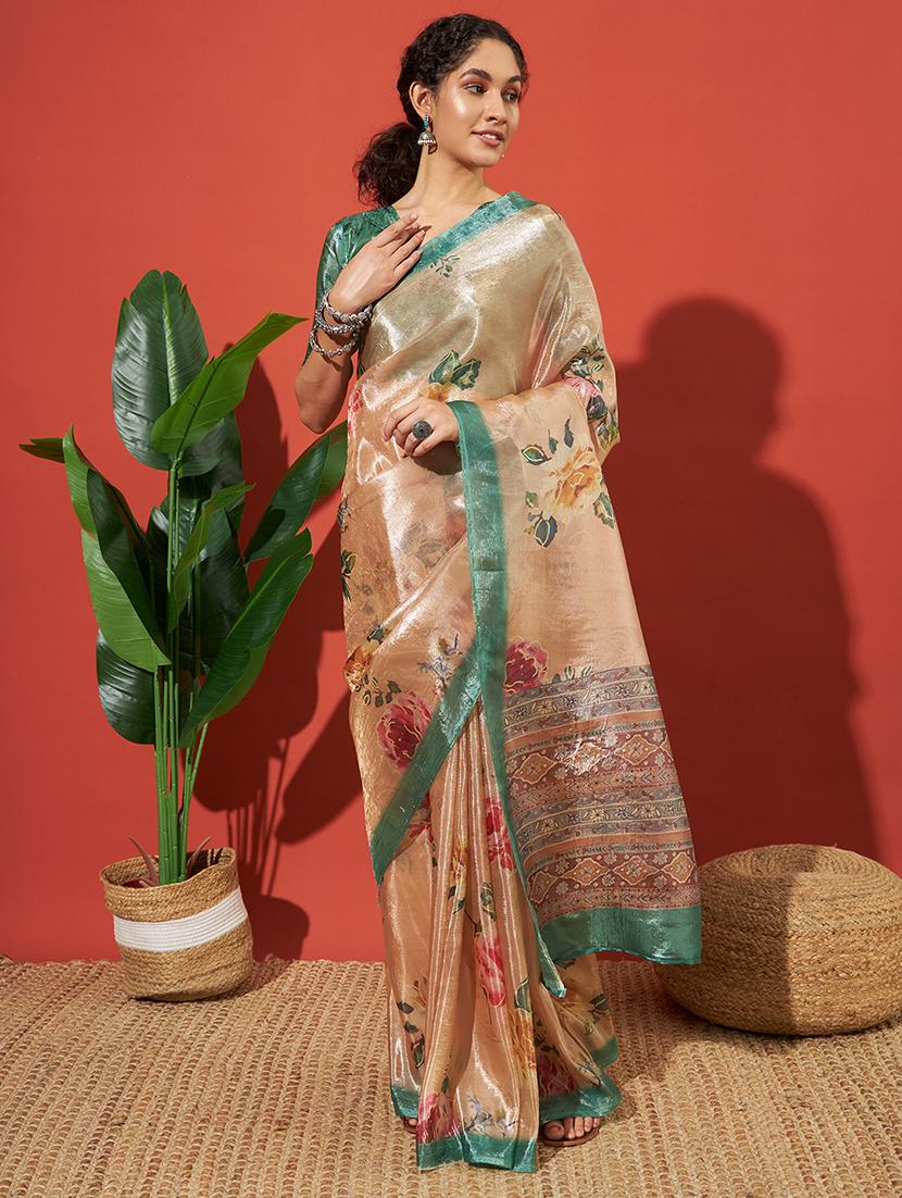 women printed casual wear saree with blouse - 21912114 - Zoom Image - 0