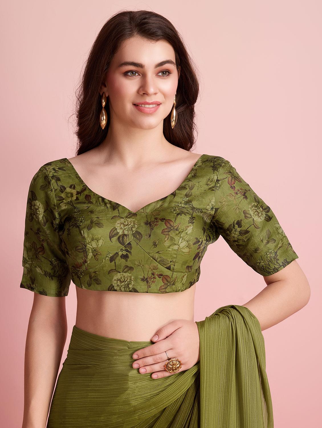 women ombre printed ready to wear saree with blouse - 21912258 - Standard Image - 2