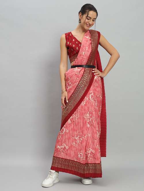 women printed casual wear saree with blouse - 21912278 -  Standard Image - 0