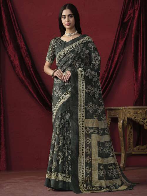 women printed casual wear saree with blouse - 21912330 -  Standard Image - 0