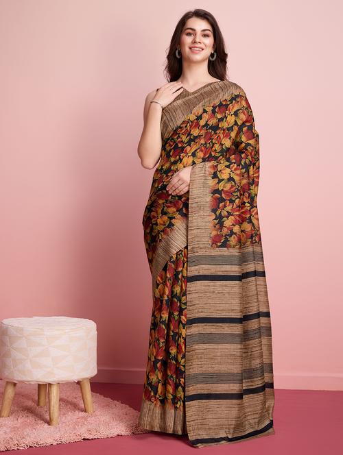 women printed casual wear saree with blouse - 21912337 -  Standard Image - 0