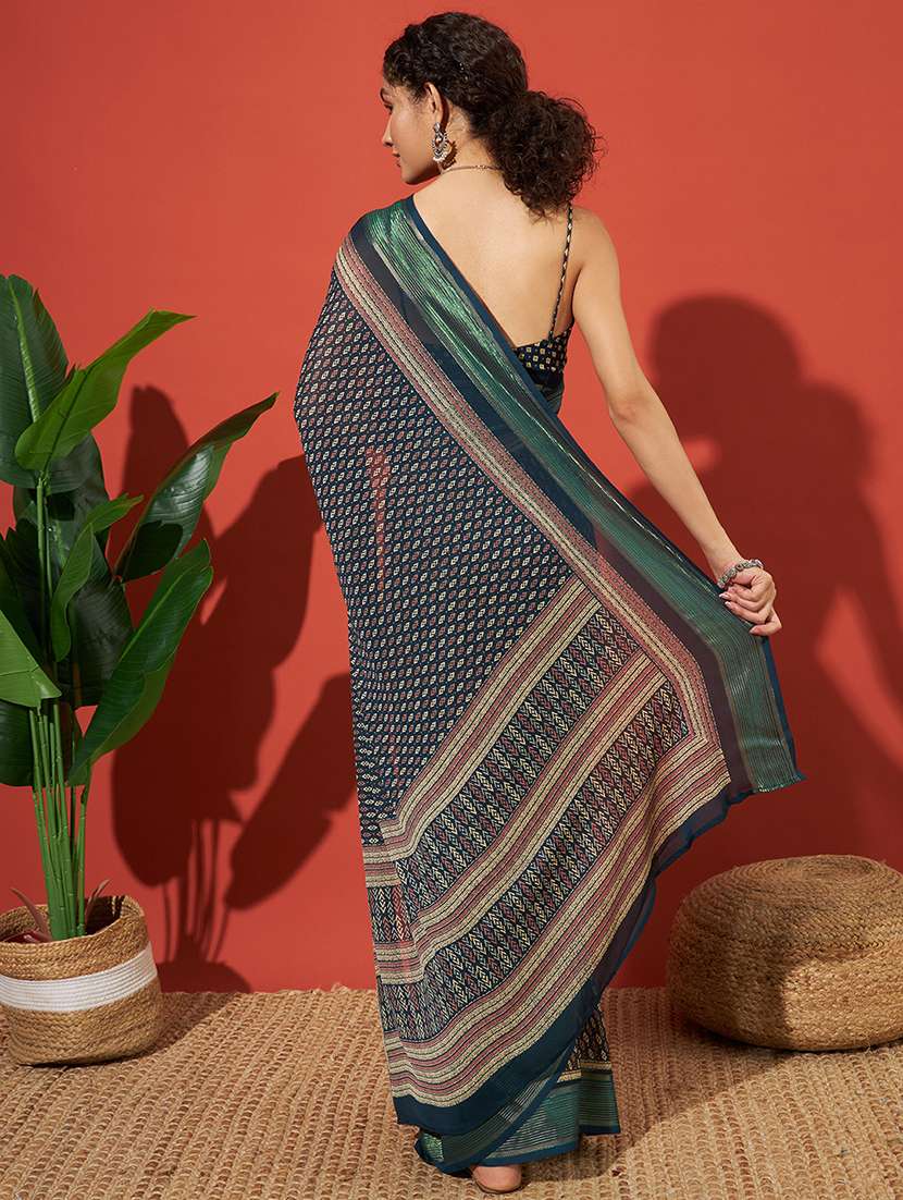 women printed casual wear saree with blouse - 21912367 -  Standard Image - 2