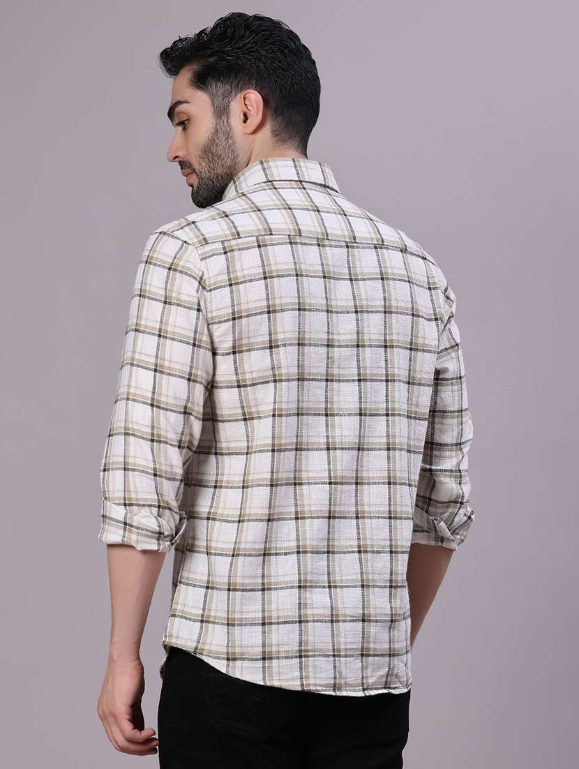 men checkered collared long sleeve shirt - 21912454 - Standard Image - 2