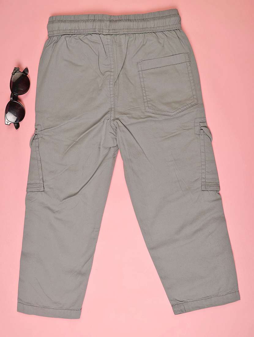 Boys Solid Mid Rise Regular Fit Cargo - 21912473 -  Standard Image - 2
