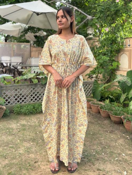 women printed kimono sleeves kaftan dress - 21913051 - Standard Image - 0