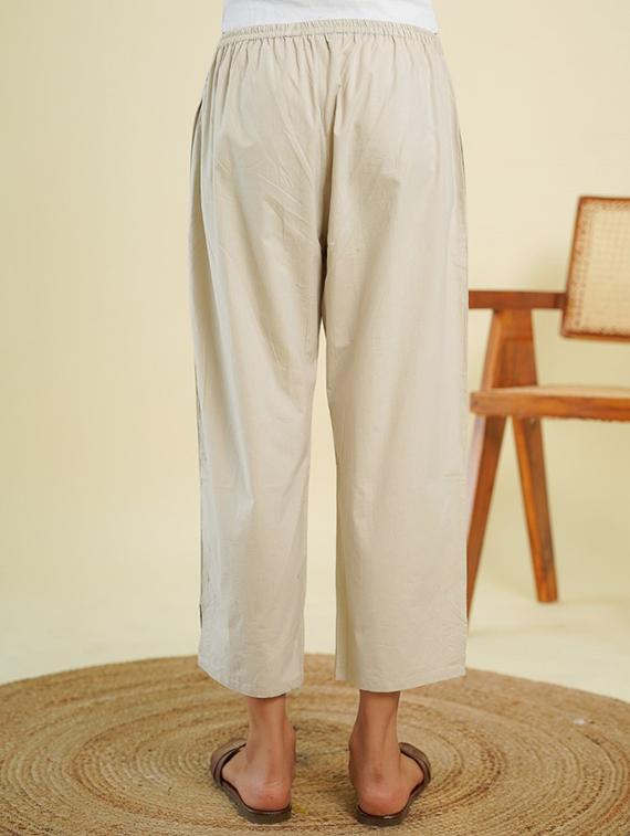 women solid staright tapered pant - 21913060 - Standard Image - 2