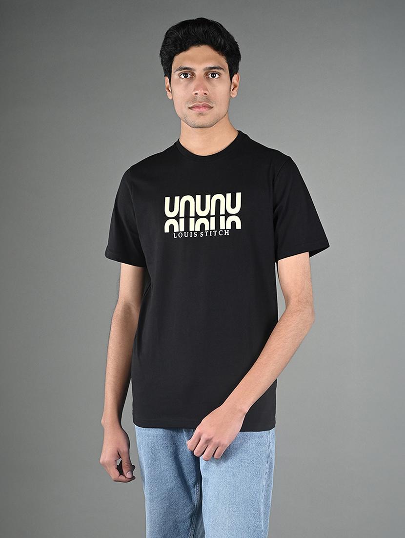 men chest print round neck regular fit t-shirt - 21913094 - Zoom Image - 0