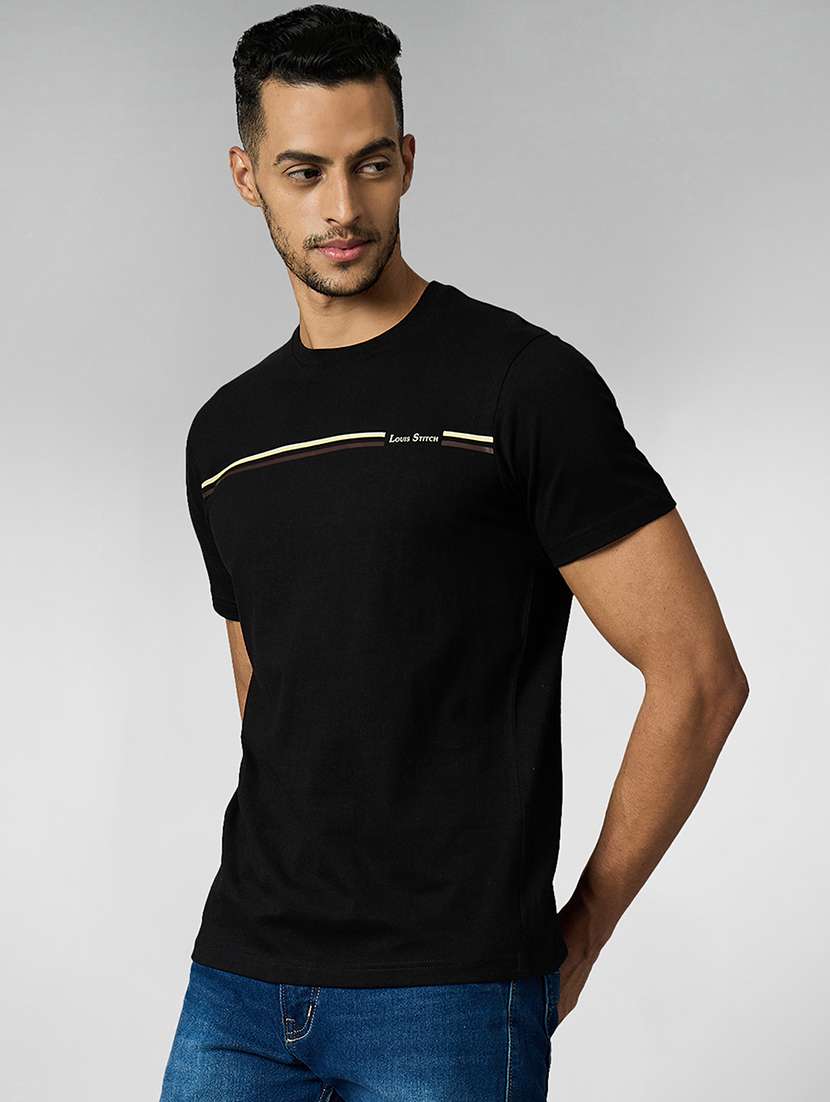 men chest print round neck regular fit t-shirt - 21913138 -  Standard Image - 2