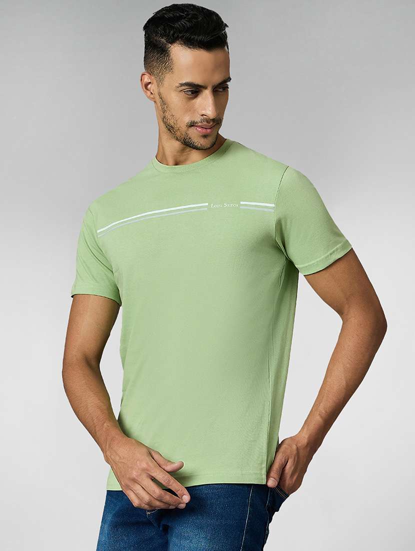 men chest print round neck regular fit t-shirt - 21913139 -  Standard Image - 2