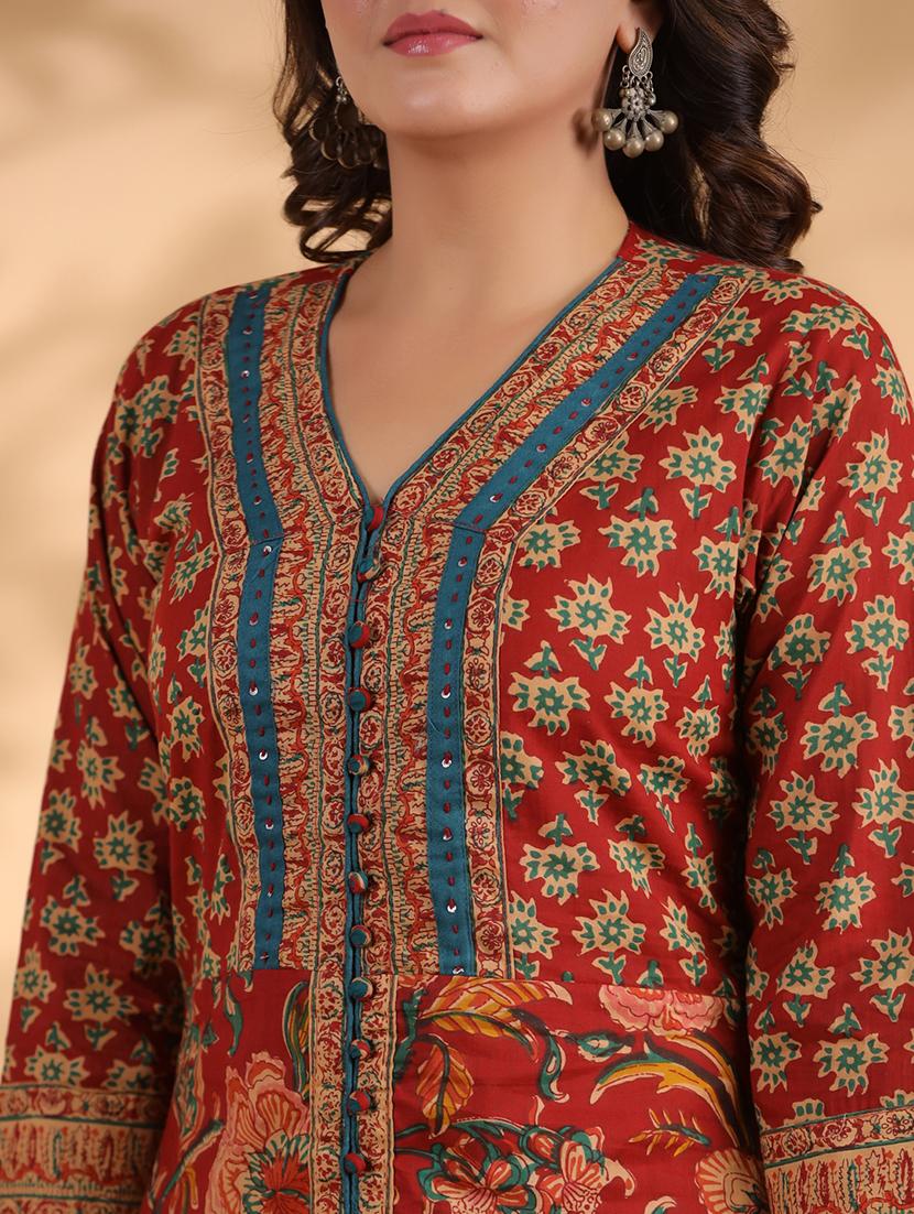 women three quarter sleeve kurta palazzo with dupatta set - 21913226 - Standard Image - 2